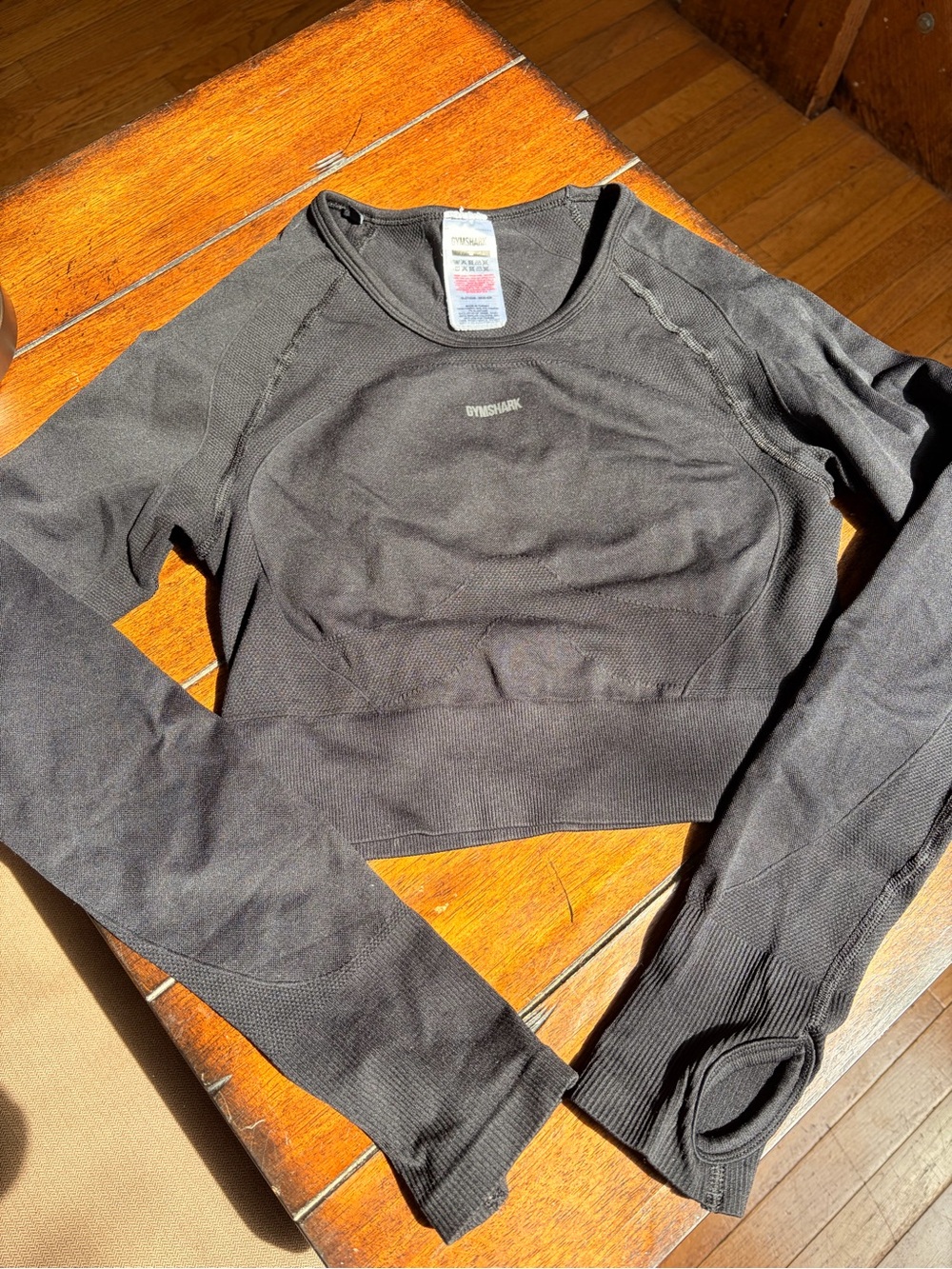 Gymshark Black Seamless Long Sleeve Crop